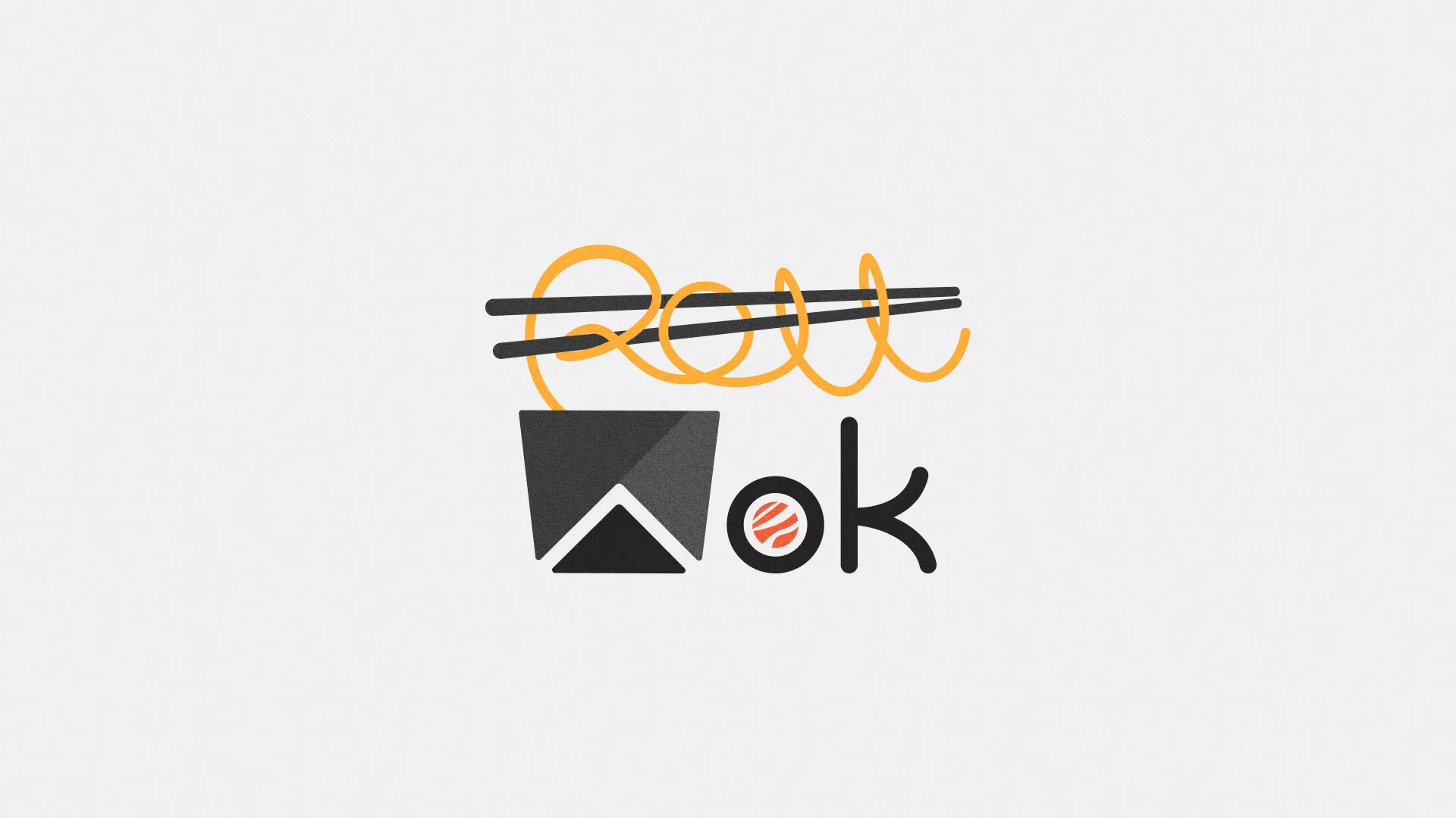 Разработка логотипа суши-бара «Roll Wok Club» в Ишимбае