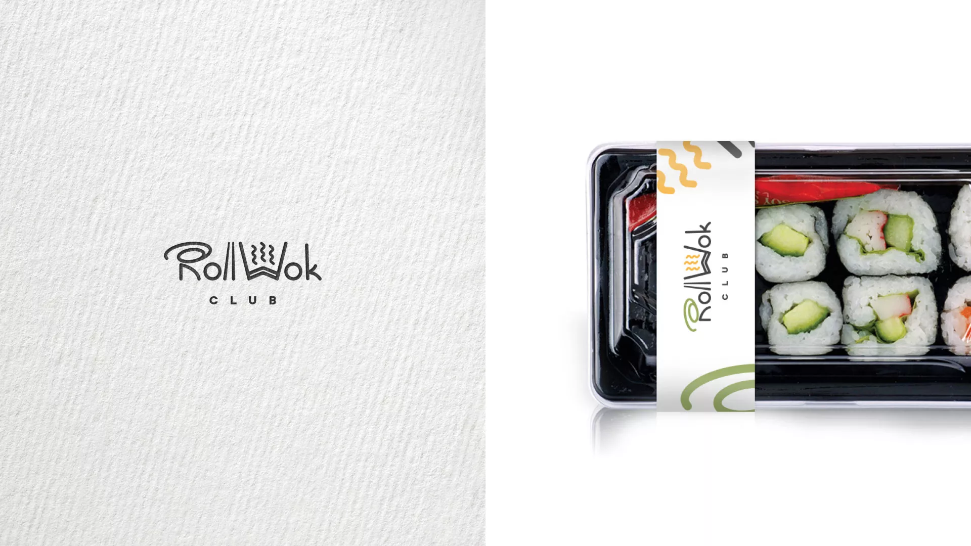 Разработка наклеек для суши-бара «Roll Wok Club» в Ишимбае